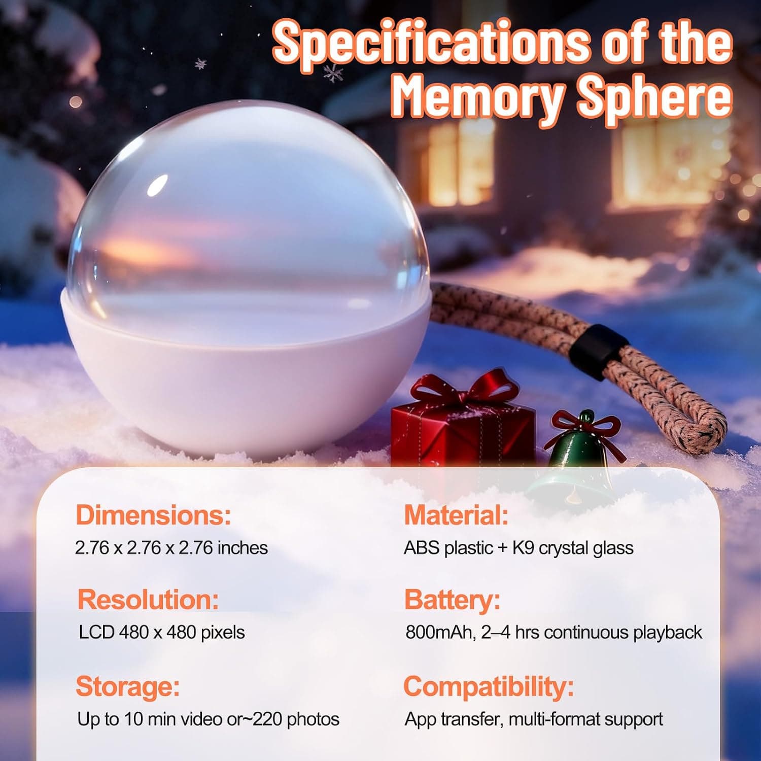 Illumina Orb specifications on a snowy background